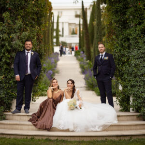 Giovanna e Marco con i testimoni del matrimonio a Villa regina